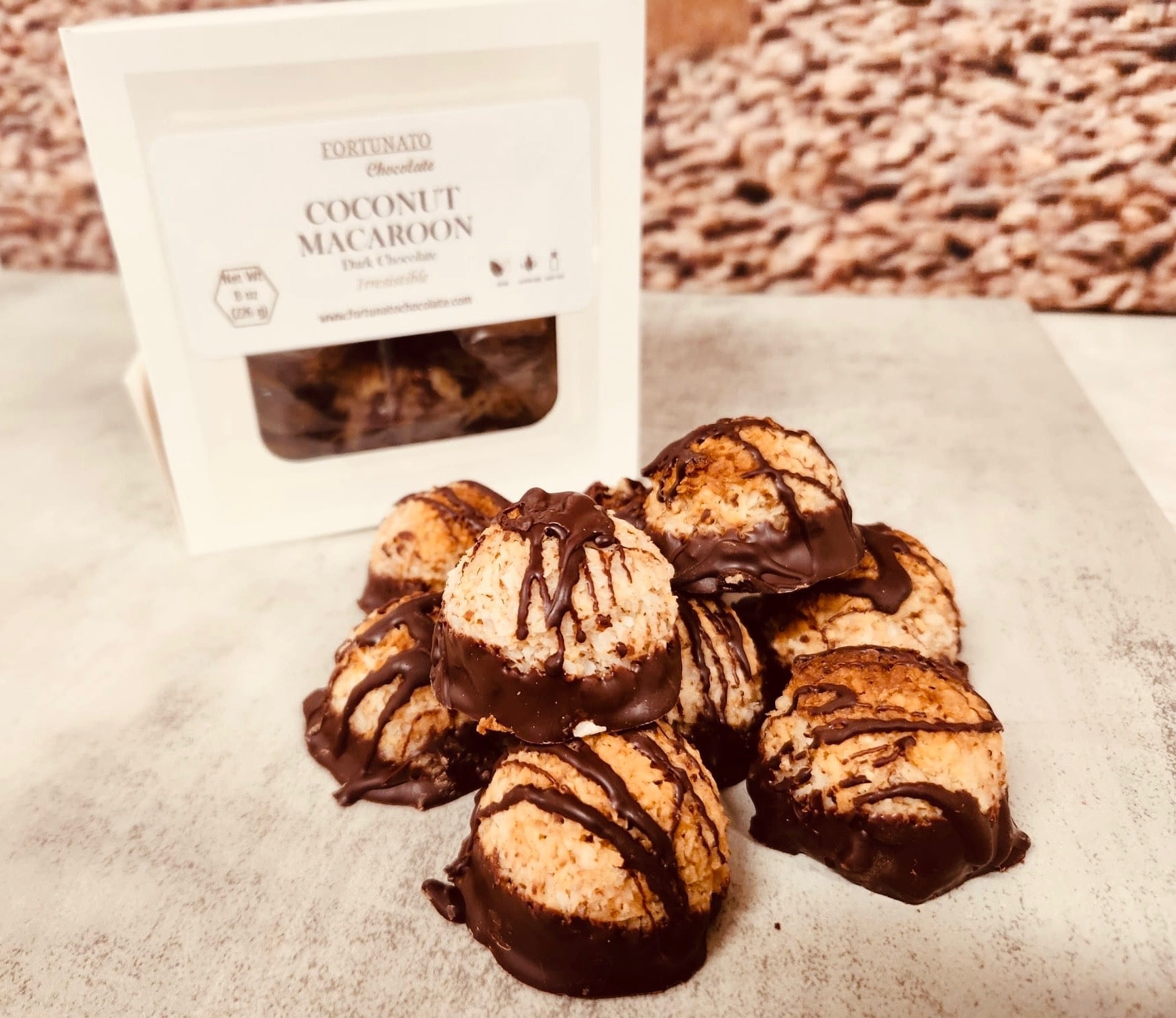Fortunato Dark Chocolate Macaroons | Fine Peruvian Chocolate