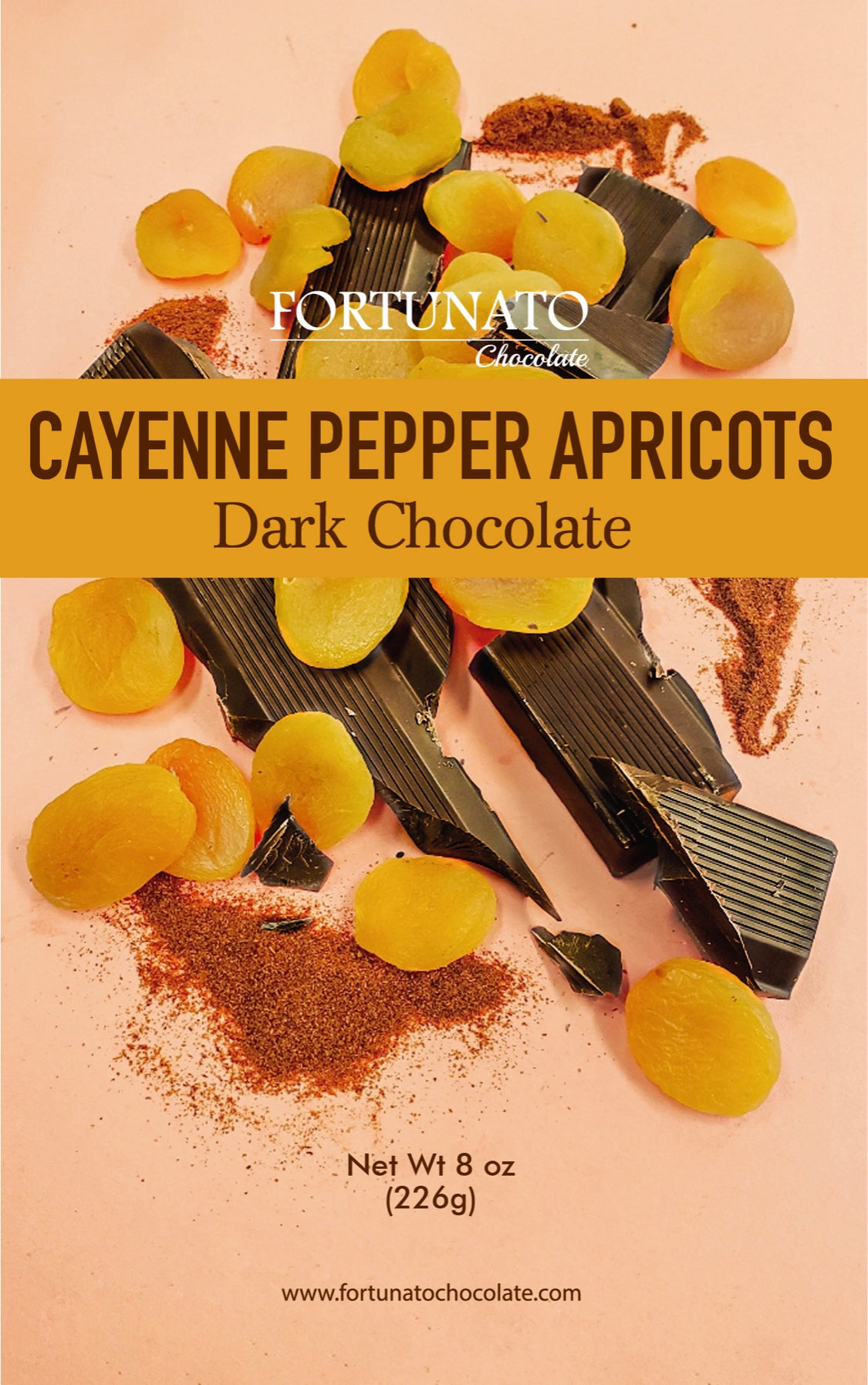 Fortunato Dark Chocolate Cayenne Pepper Apricots FortunatoNo4