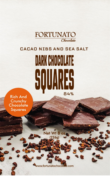 Fortunato 84% Dark Chocolate With Nibs & Sea Salt – FortunatoNo4