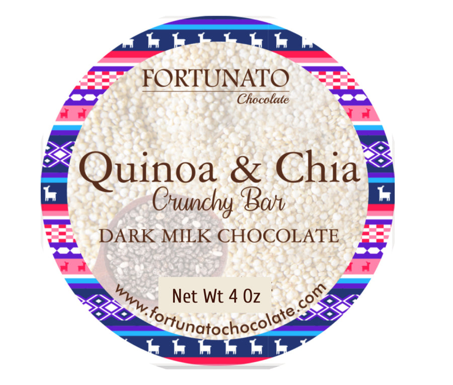 Fortunato Quinoa & Chia Crunch 47% Dark Milk Chocolate Bar