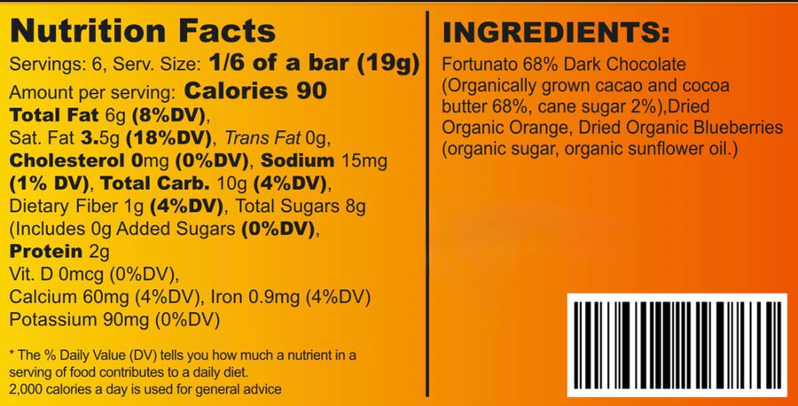 Orange Blueberry Dark Chocolate Bar