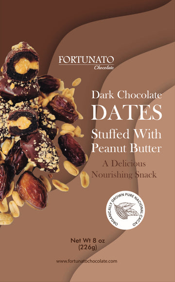 Dark Chocolate Dates Stuffed With Peanut Butter