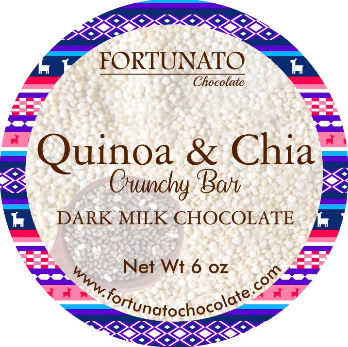 Fortunato Quinoa & Chia Crunch 47% Dark Milk Chocolate Bar